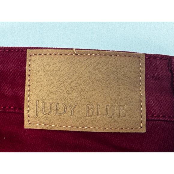 Judy Blue Women's Skinny Fit Red Stretch Denim Jeans - Size 3 (26x25) - Picture 3 of 6